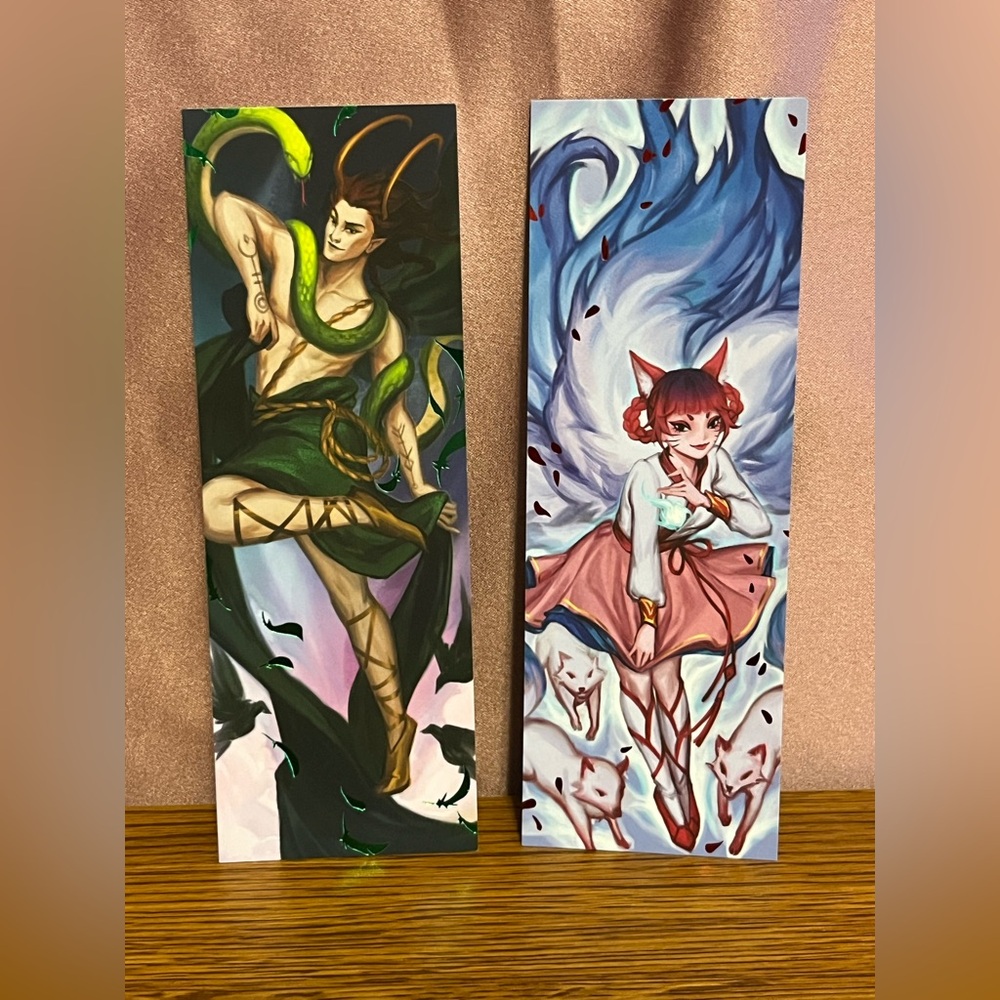 Fairyloot Collectible Mythology Foil Loki & Kumiho Bookmarks